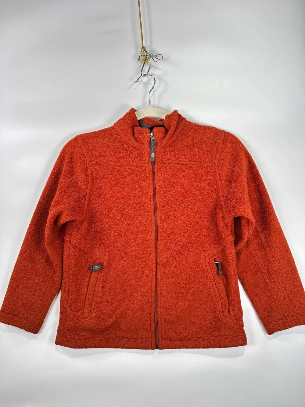 REI Co-op Full Zip Fleece Jacket Mock Neck Rust Orange Size S